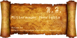 Mittermayer Henrietta névjegykártya